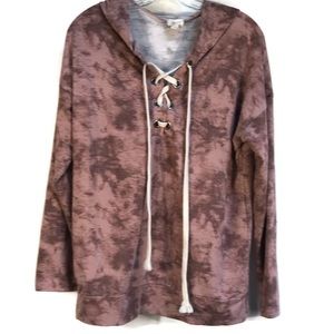 Caution to the Wind Anthropologie Tie Fye Hoodie Size Women’s Large Pink(s)